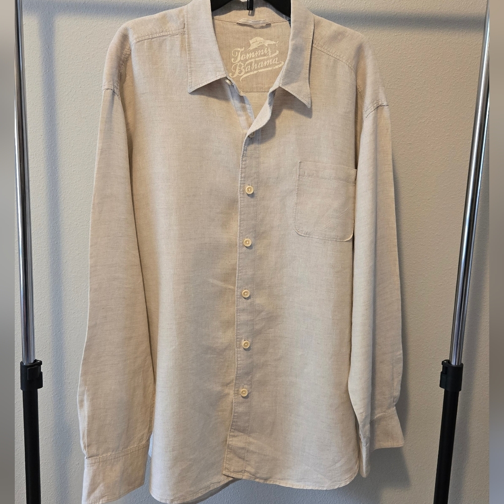 Tommy Bahama Men's Cream Linen Shirt